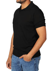 POLO UOMO MASQ NERA CON PICCOLO SCOLLO A V