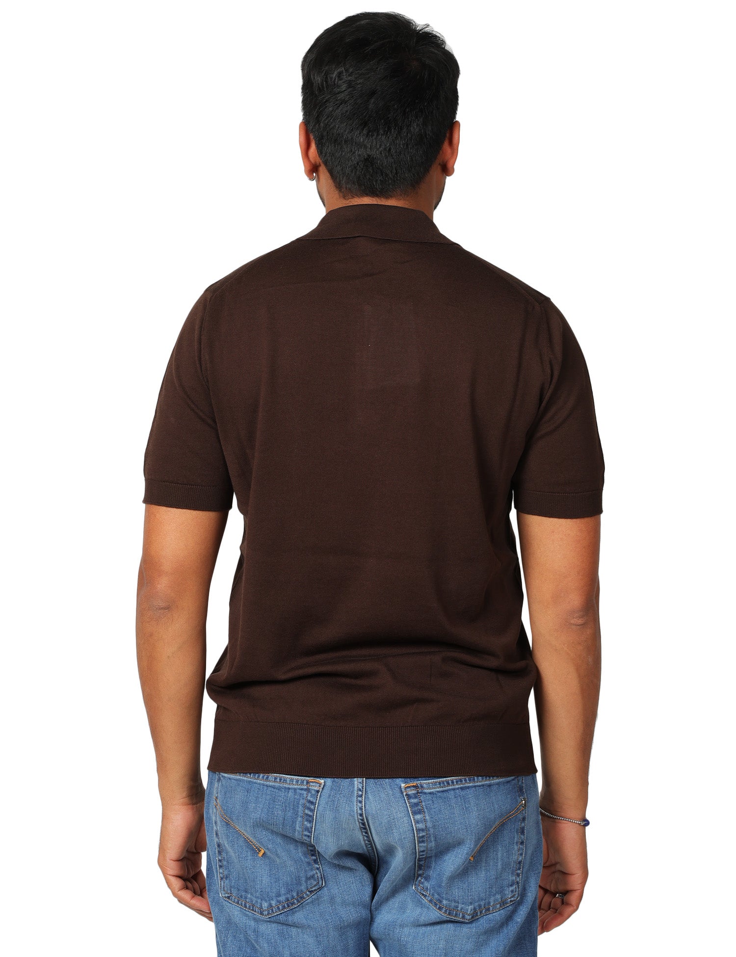 POLO UOMO MASQ MORO A MEZZE MANICHE CON ZIP SULLO SCOLLO
