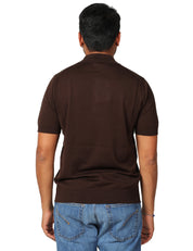 POLO UOMO MASQ MORO A MEZZE MANICHE CON ZIP SULLO SCOLLO