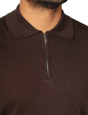 POLO UOMO MASQ MORO A MEZZE MANICHE CON ZIP SULLO SCOLLO