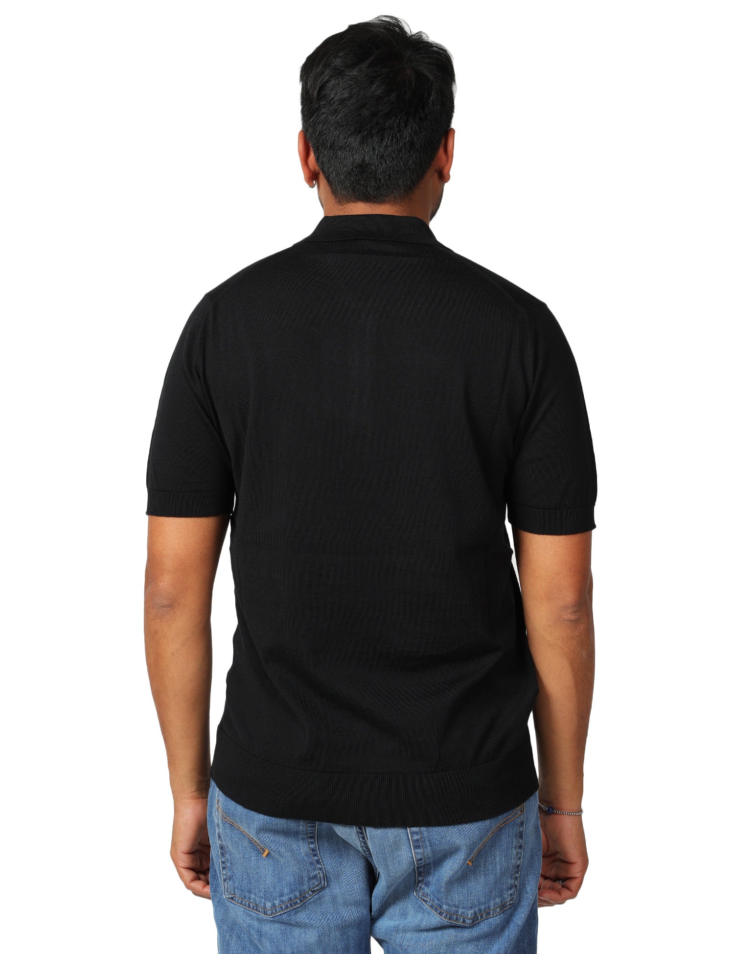 POLO UOMO MASQ NERA A MEZZE MANICHE CON ZIP