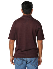 CAMICIA UOMO MASQ MORO A MEZZE MANICHE CON TRAMA TRAFORATA