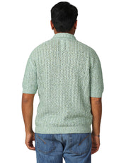 CARDIGAN UOMO MASQ VERDE A MEZZE MANICHE IN FILO CON COLLETTO