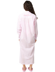 ABITO CAMICIA DONNA MC 2 SAINT BARTH ADELINE ROSA A RIGHE LUNGO CON RICAMO LOGO DIETRO