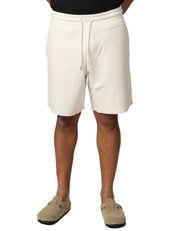 BERMUDA UOMO MC 2 SAINT BARTH BRAYDEN CREAM IN PIQUET CON COULISSE E RICAMO LOGO
