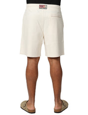 BERMUDA UOMO MC 2 SAINT BARTH BRAYDEN CREAM IN PIQUET CON COULISSE E RICAMO LOGO