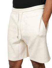 BERMUDA UOMO MC 2 SAINT BARTH BRAYDEN CREAM IN PIQUET CON COULISSE E RICAMO LOGO