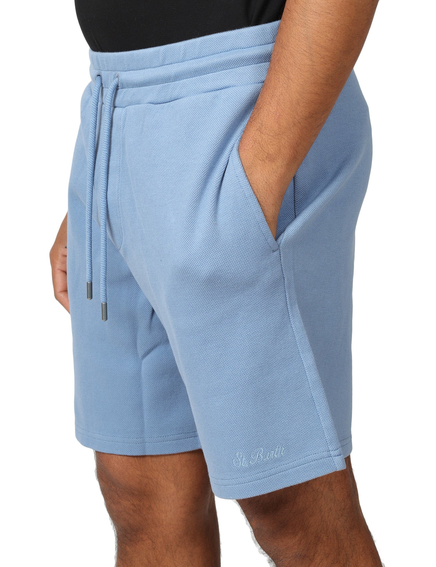 BERMUDA UOMO MC 2 SAINT BARTH BRAYDEN LIGHT BLUE IN PIQUET CON COULISSE