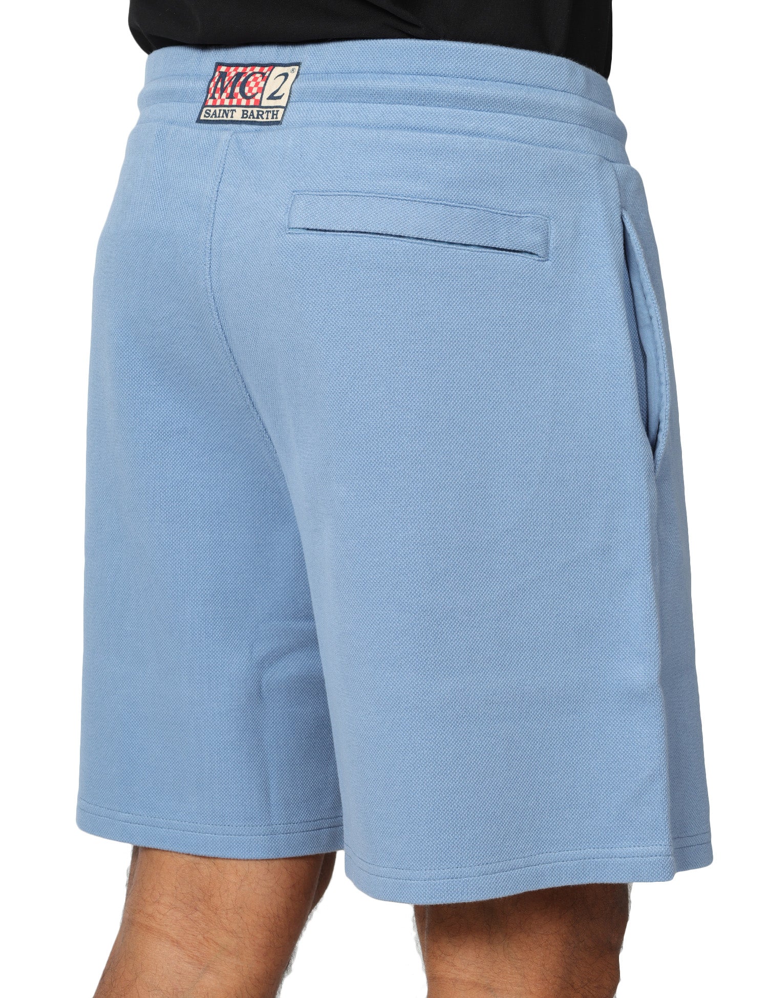 BERMUDA UOMO MC 2 SAINT BARTH BRAYDEN LIGHT BLUE IN PIQUET CON COULISSE