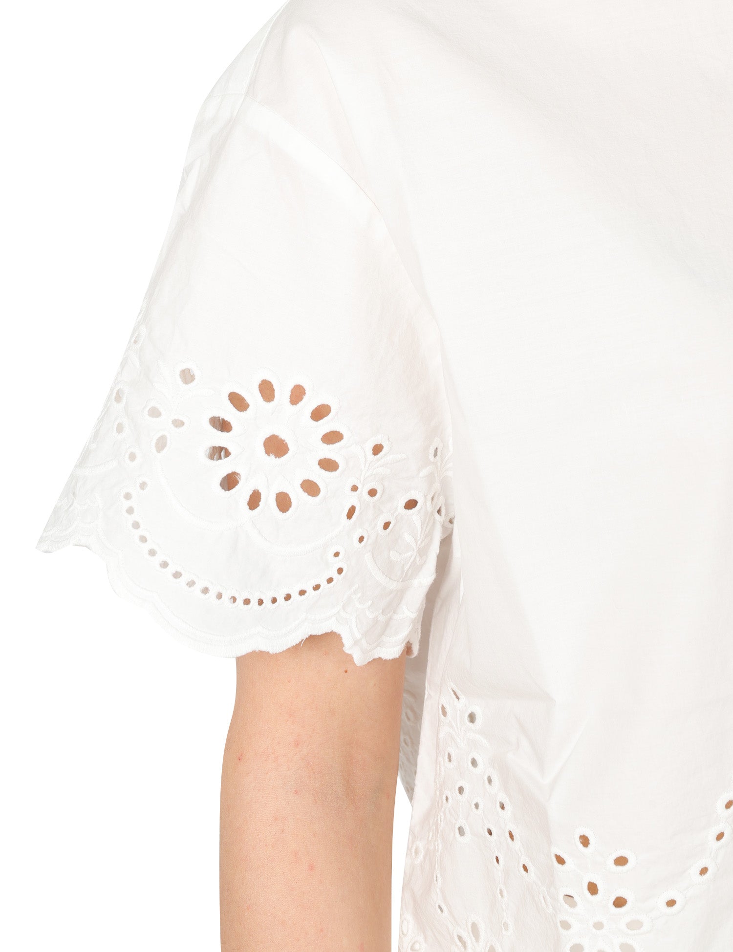 CAMICIA DONNA MC 2 SAINT BARTH CLEMENTINE BIANCA IN COTONE CON RICAMI FLOREALI