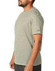 T-SHIRT UOMO MC 2 SAINT BARTH DOVER MILITARE A RIGHE 100% COTONE