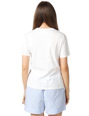 T-SHIRT DONNA MC 2 SAINT BARTH EMILIE BIANCA IN COTONE CON RICAMO "TANTO NON LI DIMOSTRO"