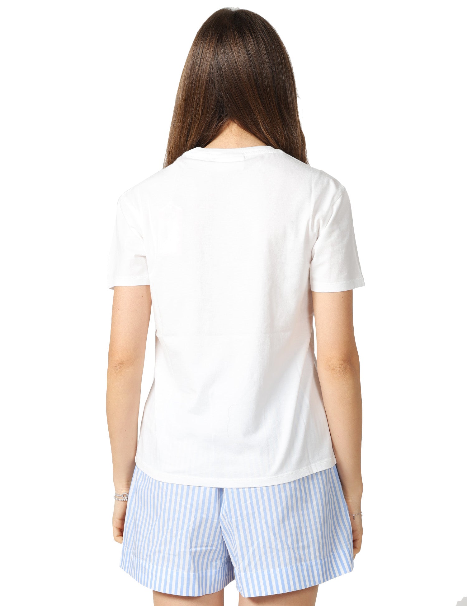 T-SHIRT DONNA MC 2 SAINT BARTH EMILIE BIANCA IN COTONE CON RICAMO "DEVO CHIEDERE AL MIO PSICOLOGO"