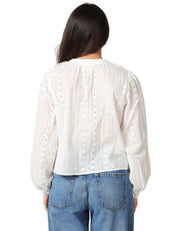 CAMICIA DONNA MC 2 SAINT BARTH BIANCA IN COTONE SANGALLO CON LACCETTI E ROUCHES