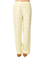 PANTALONE DONNA MC 2 SAINT BARTH INEZ YELLOW IN COTONE SANGALLO CON VITA ELASTICIZZATA