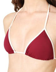 BIKINI TRIANGOLO MC 2 SAINT BARTH LEAH BORDEAU CON PROFILI BIANCHI