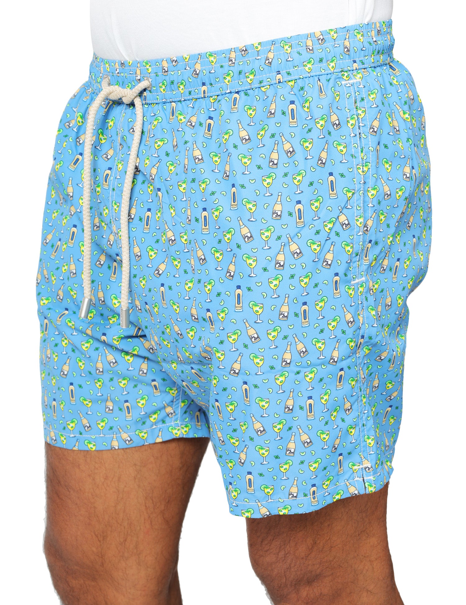 COSTUME MARE UOMO MC 2 SAINT BARTH AZZURRO CON MICROFANTASIA COCKTAIL E COULISSE