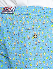 COSTUME MARE UOMO MC 2 SAINT BARTH AZZURRO CON MICROFANTASIA COCKTAIL E COULISSE