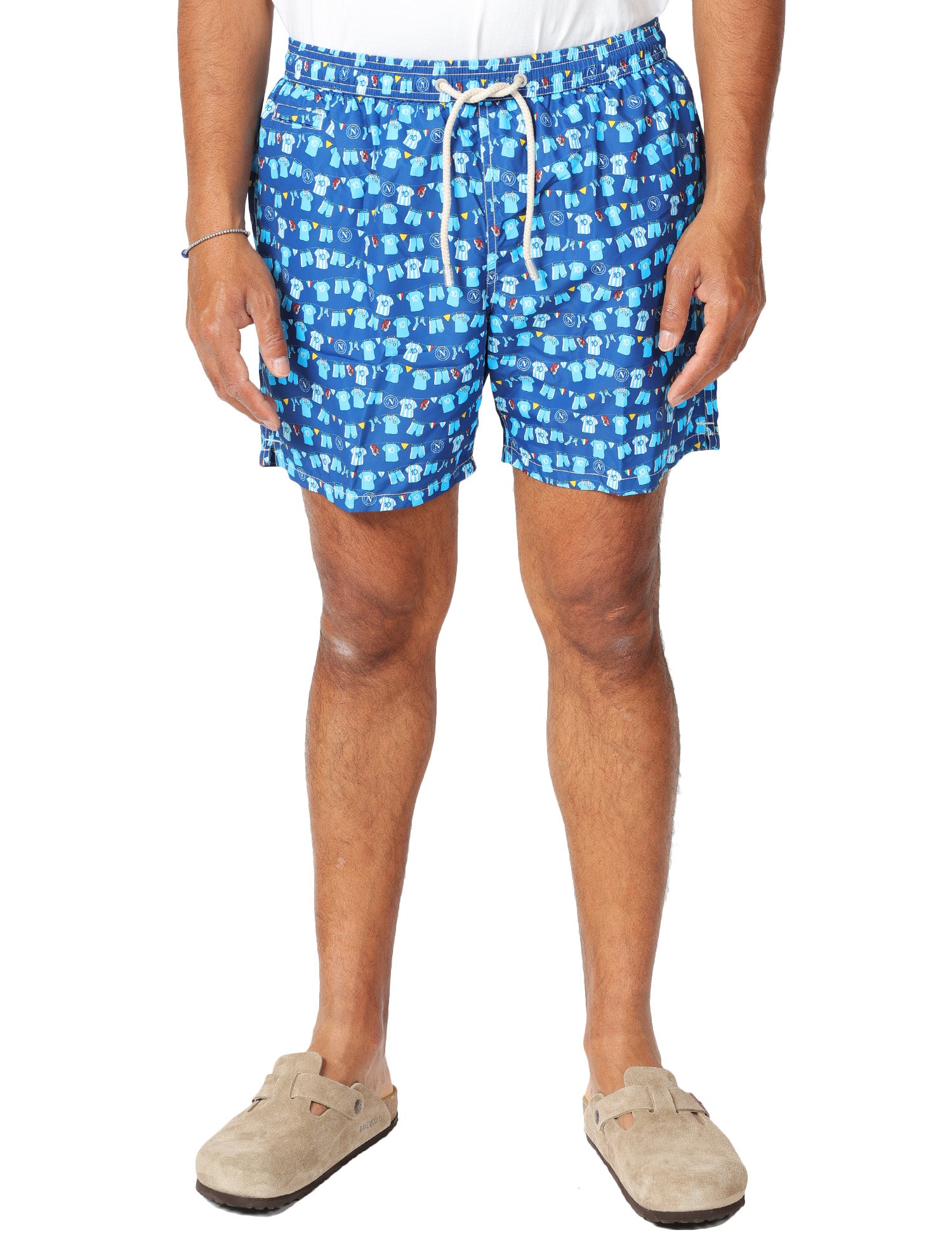 COSTUME MARE UOMO MC 2 SAINT BARTH BLU SPECIAL EDITION CON STAMPA NAPOLI BALCONI
