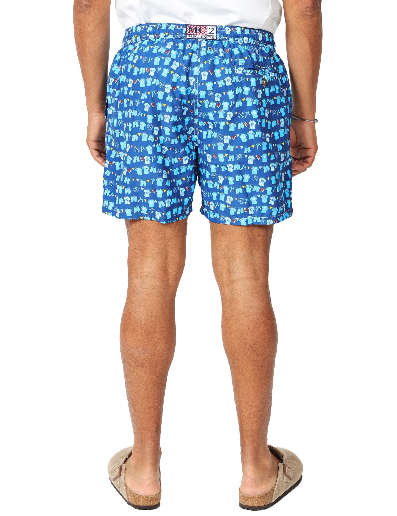 COSTUME MARE UOMO MC 2 SAINT BARTH BLU SPECIAL EDITION CON STAMPA NAPOLI BALCONI