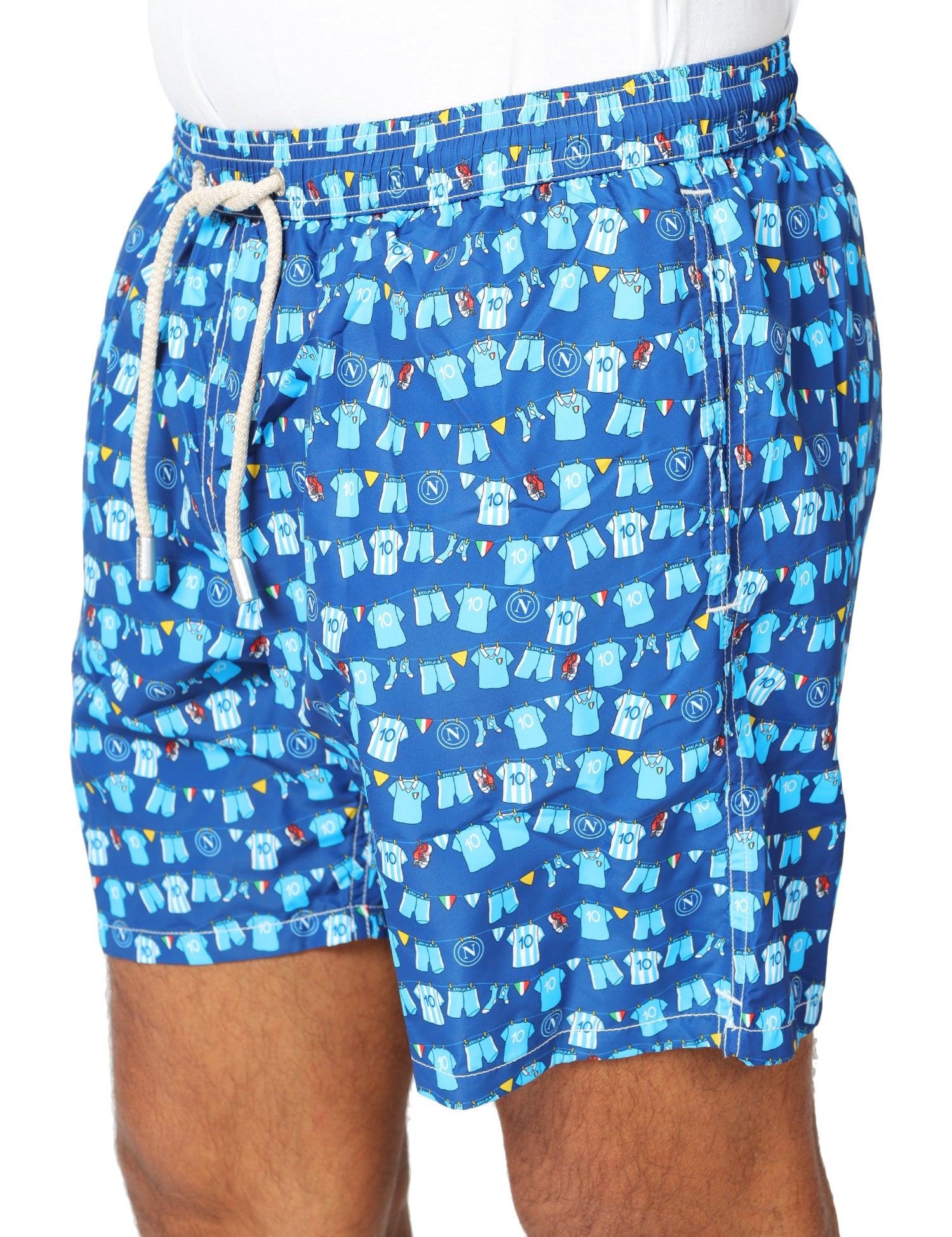 COSTUME MARE UOMO MC 2 SAINT BARTH BLU SPECIAL EDITION CON STAMPA NAPOLI BALCONI