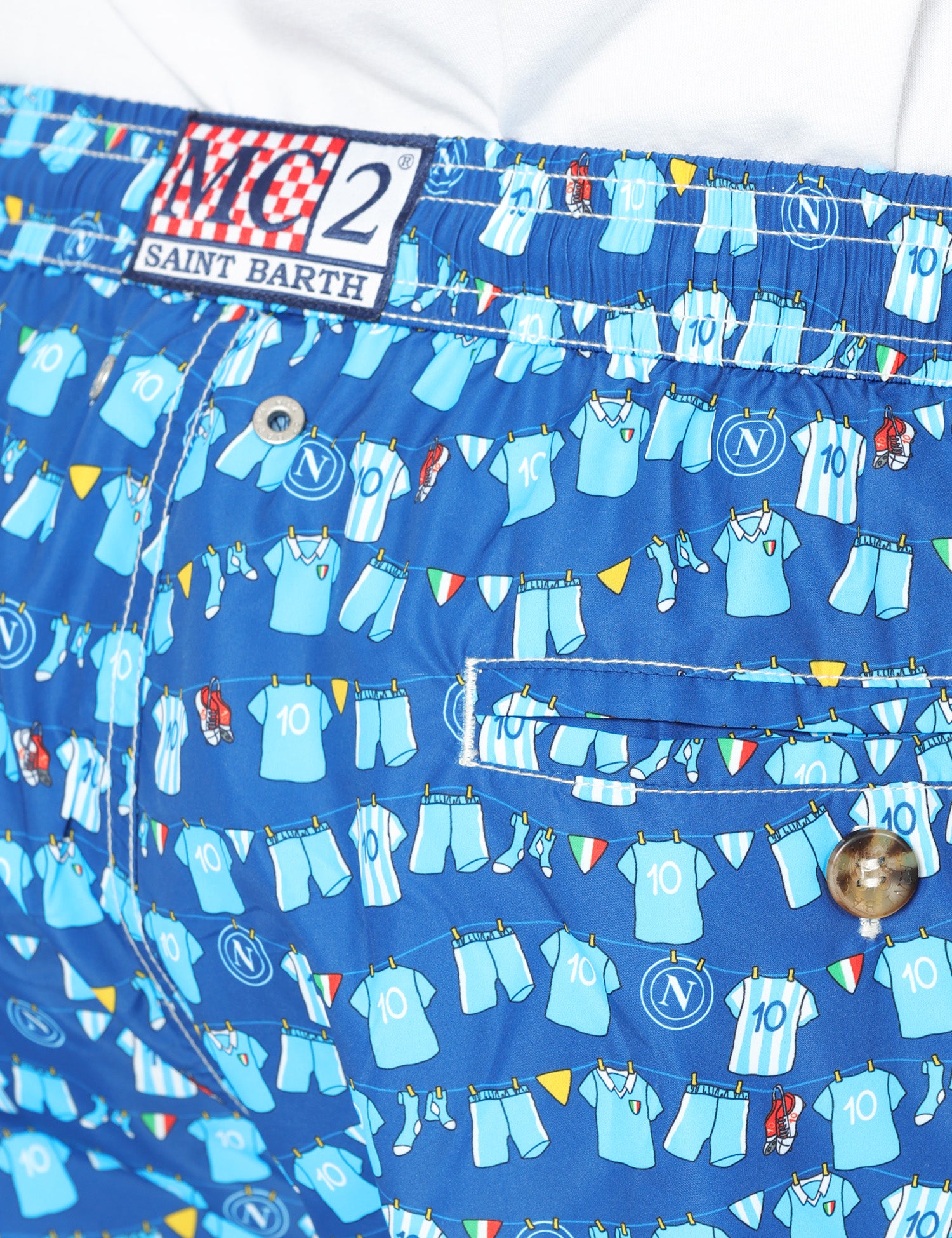 COSTUME MARE UOMO MC 2 SAINT BARTH BLU SPECIAL EDITION CON STAMPA NAPOLI BALCONI