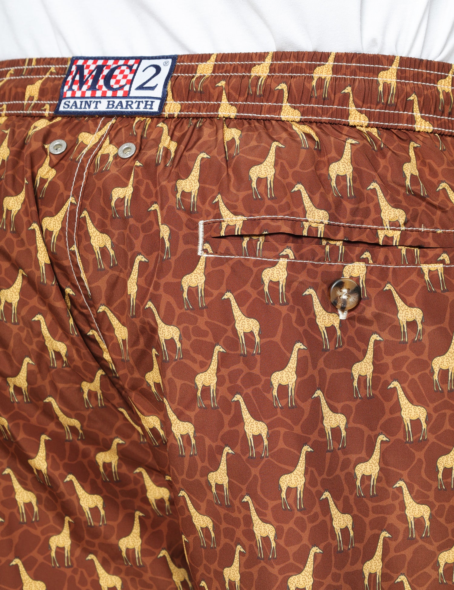 COSTUME MARE UOMO MC 2 SAINT BARTH BROWN FANTASIA GIRAFFE CON COULISSE