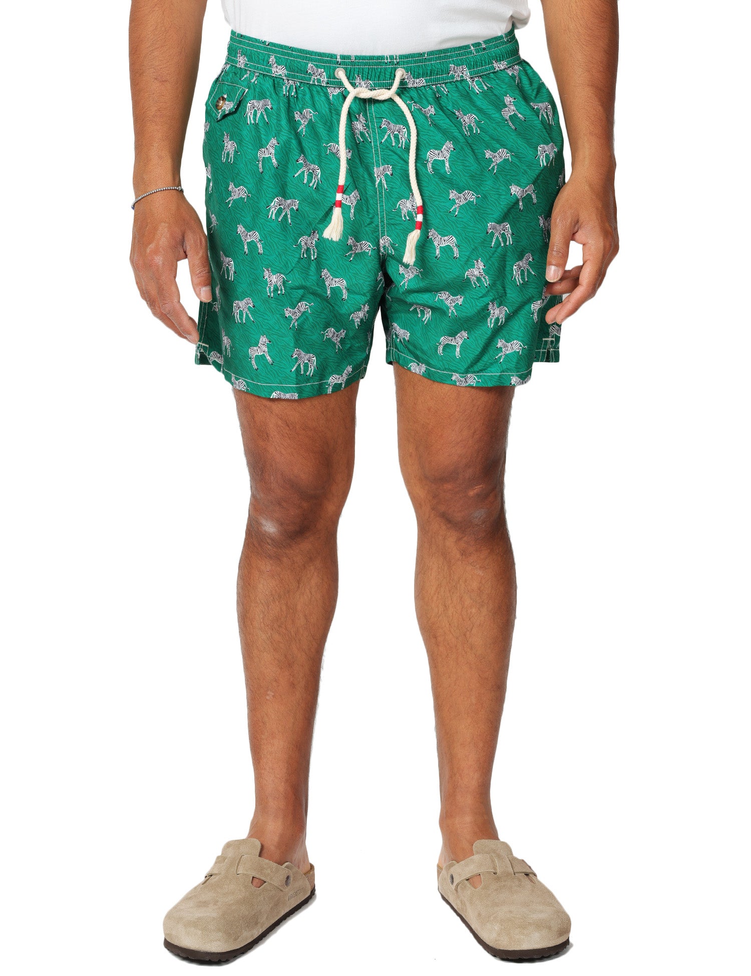 COSTUME MARE UOMO MC 2 SAINT BARTH LIGHTING VERDE CON FANTASIA ZEBRE