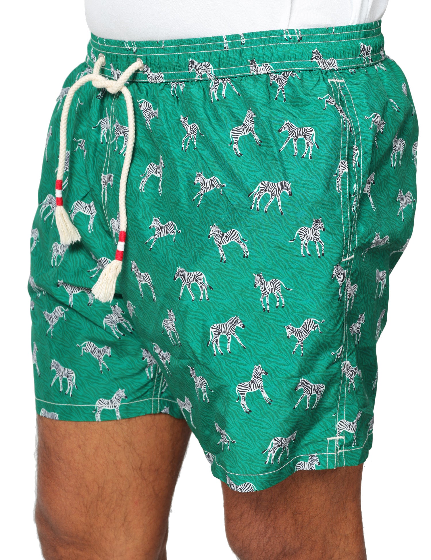 COSTUME MARE UOMO MC 2 SAINT BARTH LIGHTING VERDE CON FANTASIA ZEBRE