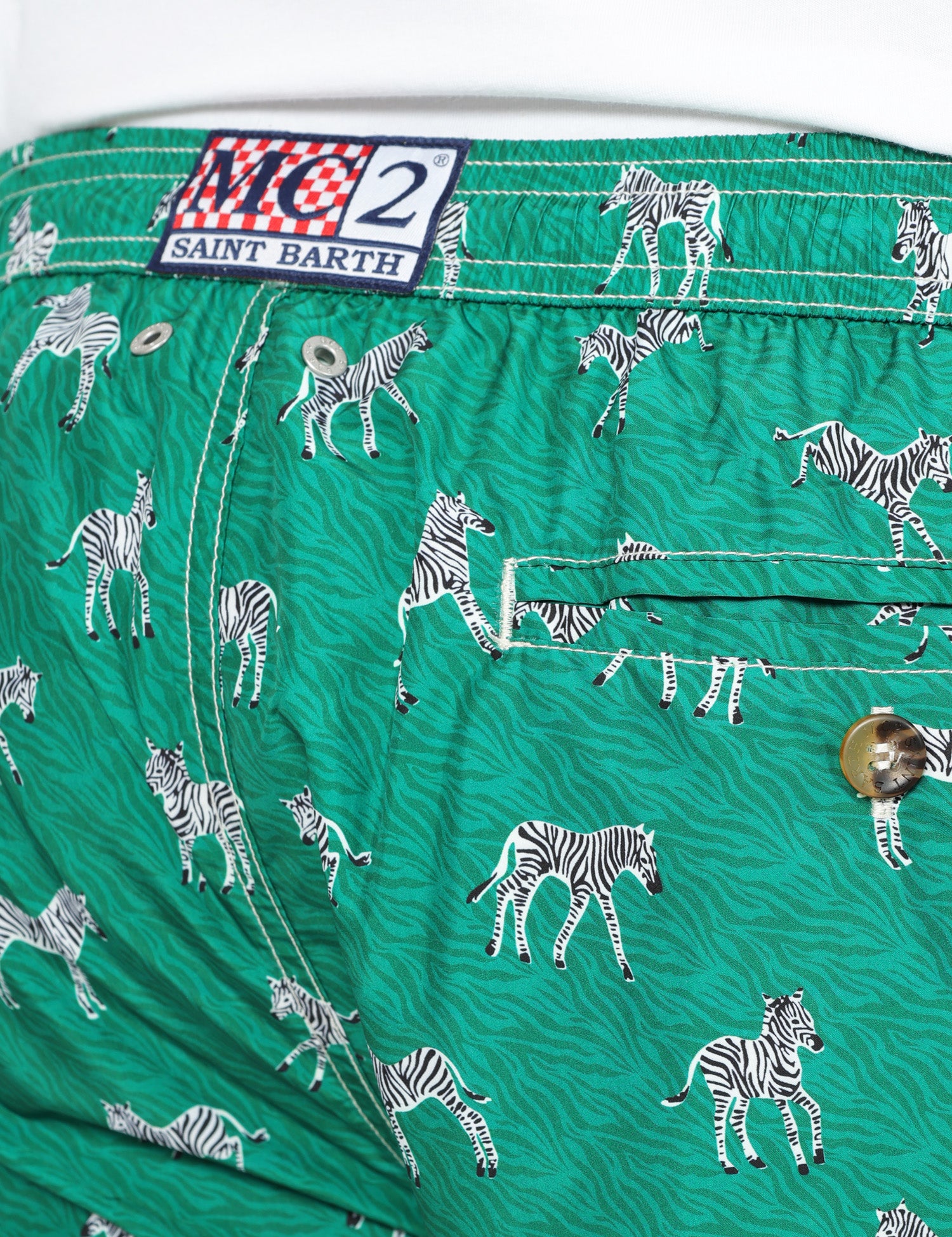 COSTUME MARE UOMO MC 2 SAINT BARTH LIGHTING VERDE CON FANTASIA ZEBRE