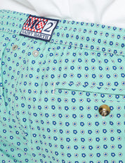 COSTUME MARE UOMO MC 2 SAINT BARTH VERDE ACQUA CON MICROFANTASIA FIORI E COULISSE