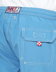 COSTUME MARE UOMO MC 2 SAINT BARTH PATMOS CELESTE CON COULISSE E RICAMO LOGO