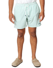 COSTUME MARE MC 2 SAINT BARTH PATMOS VERDE A RIGHE IN TESSUTO SEERSUCKER CON RIICAMO LOGO