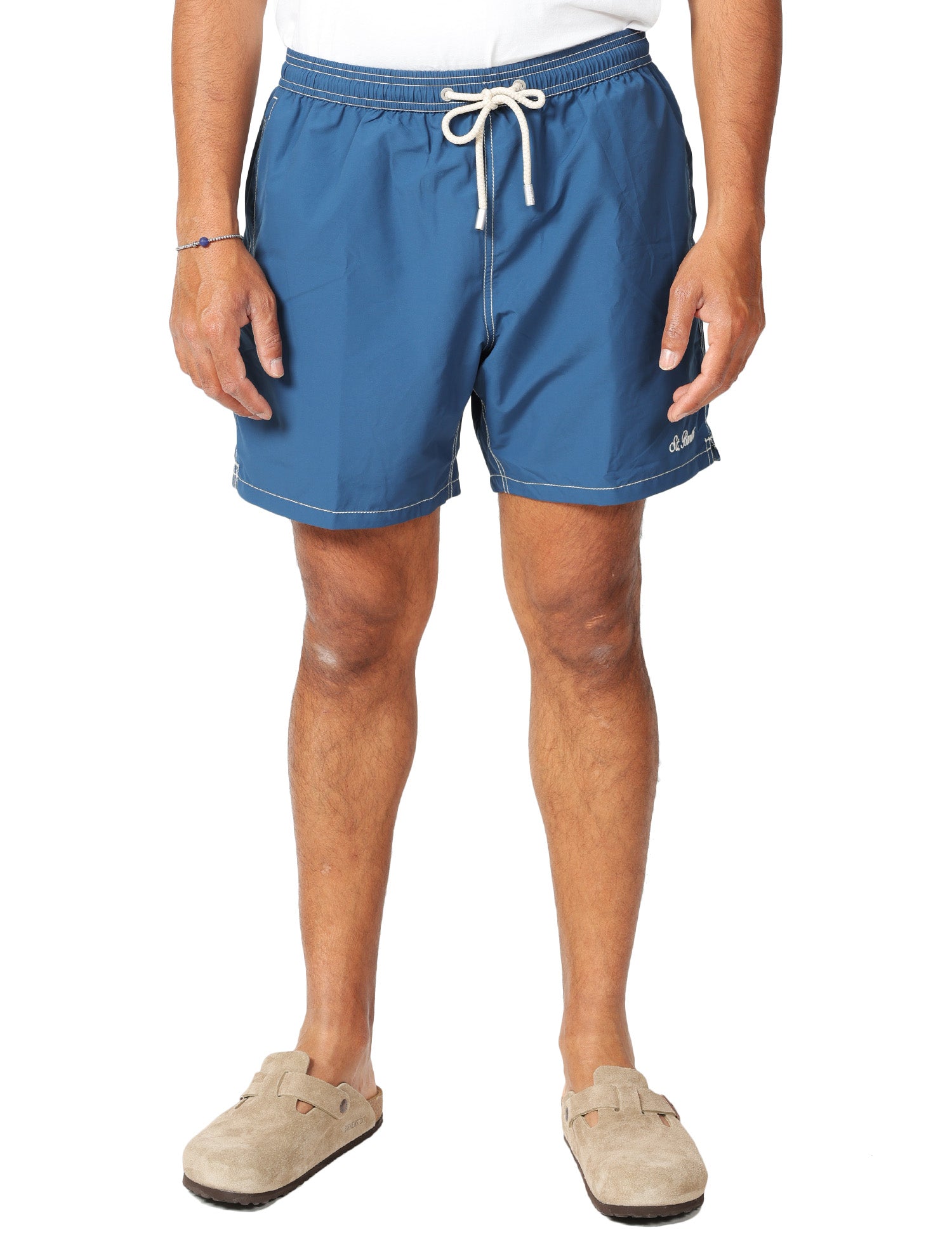 COSTUME MARE UOMO MC 2 SAINT BARTH PATMOS BLU MARINA CON COULISSE E RICAMO LOGO