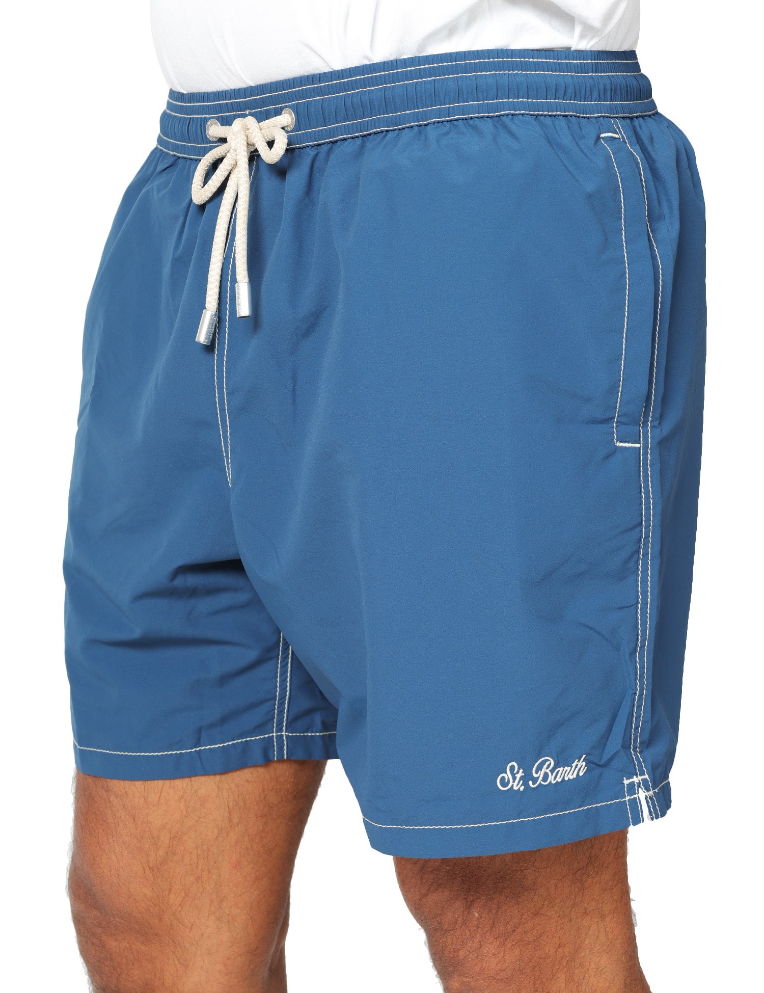 COSTUME MARE UOMO MC 2 SAINT BARTH PATMOS BLU MARINA CON COULISSE E RICAMO LOGO