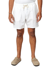 COSTUME MARE UOMO PATMOS WHITE CON COULISSE E RICAMO LOGO