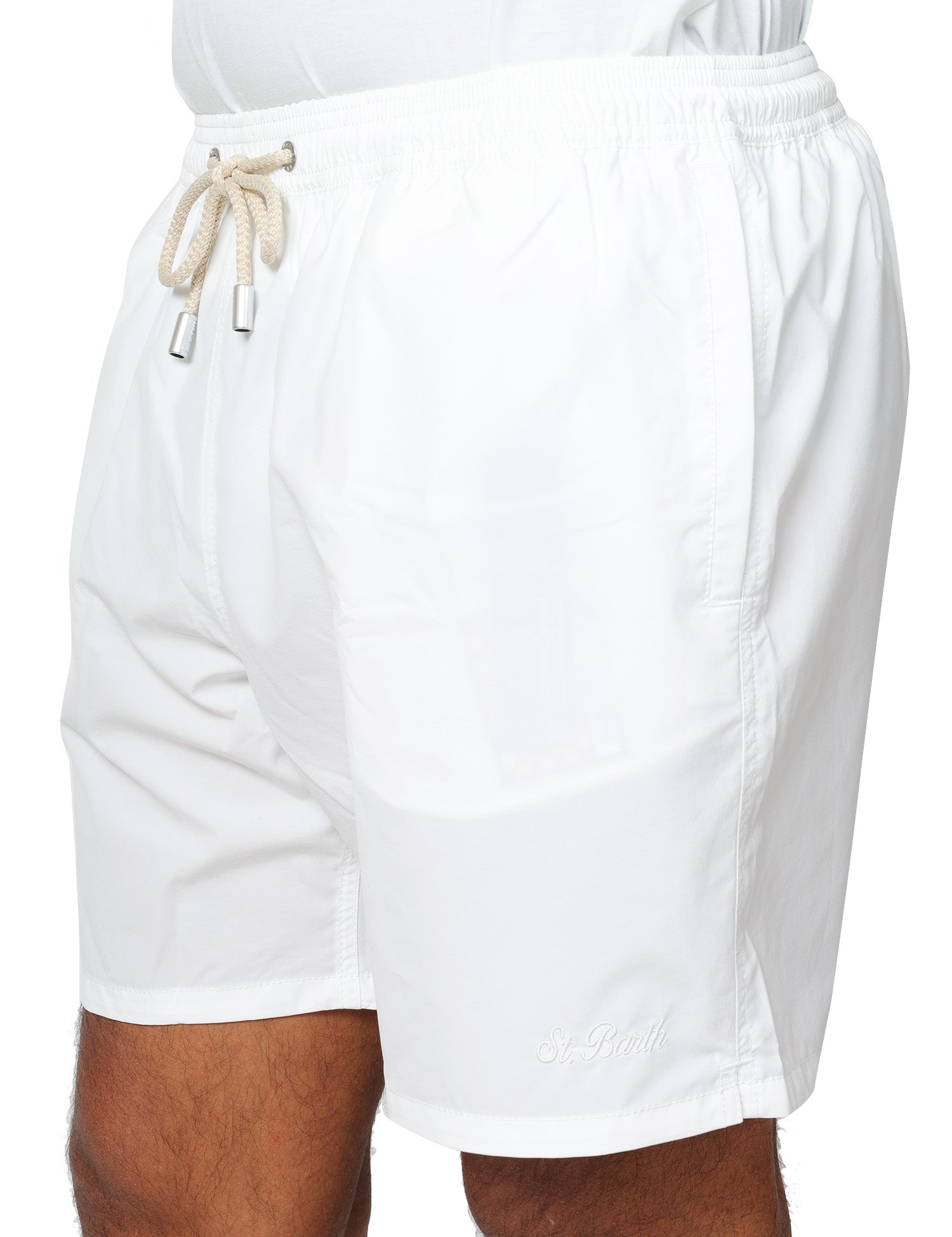 COSTUME MARE UOMO PATMOS WHITE CON COULISSE E RICAMO LOGO