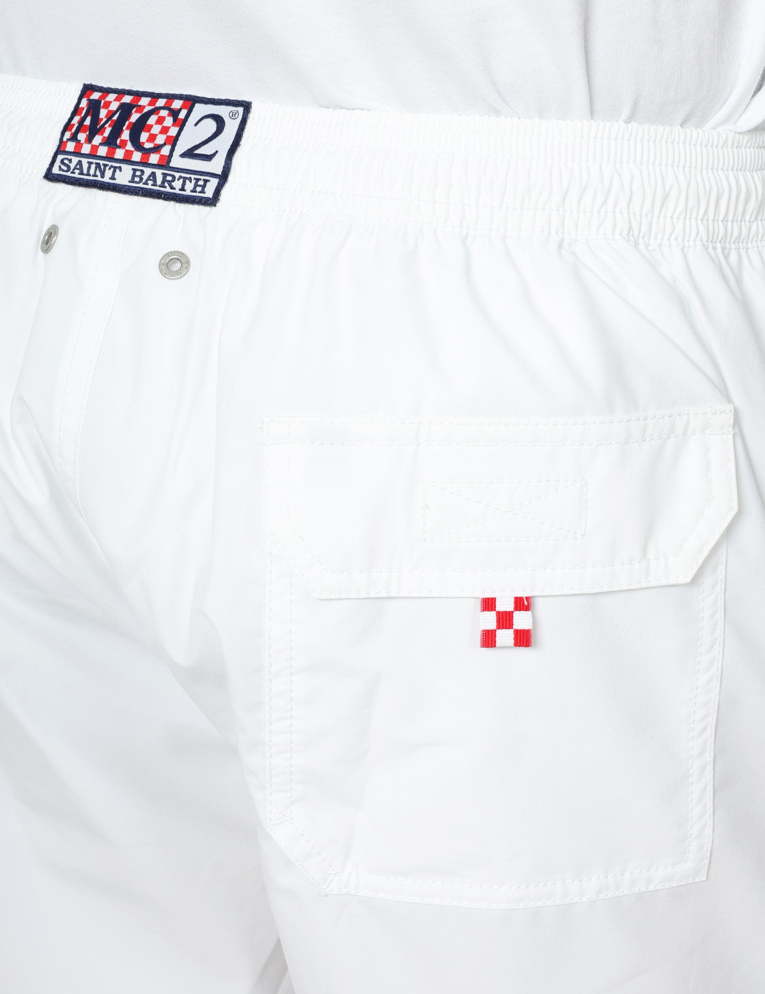 COSTUME MARE UOMO PATMOS WHITE CON COULISSE E RICAMO LOGO