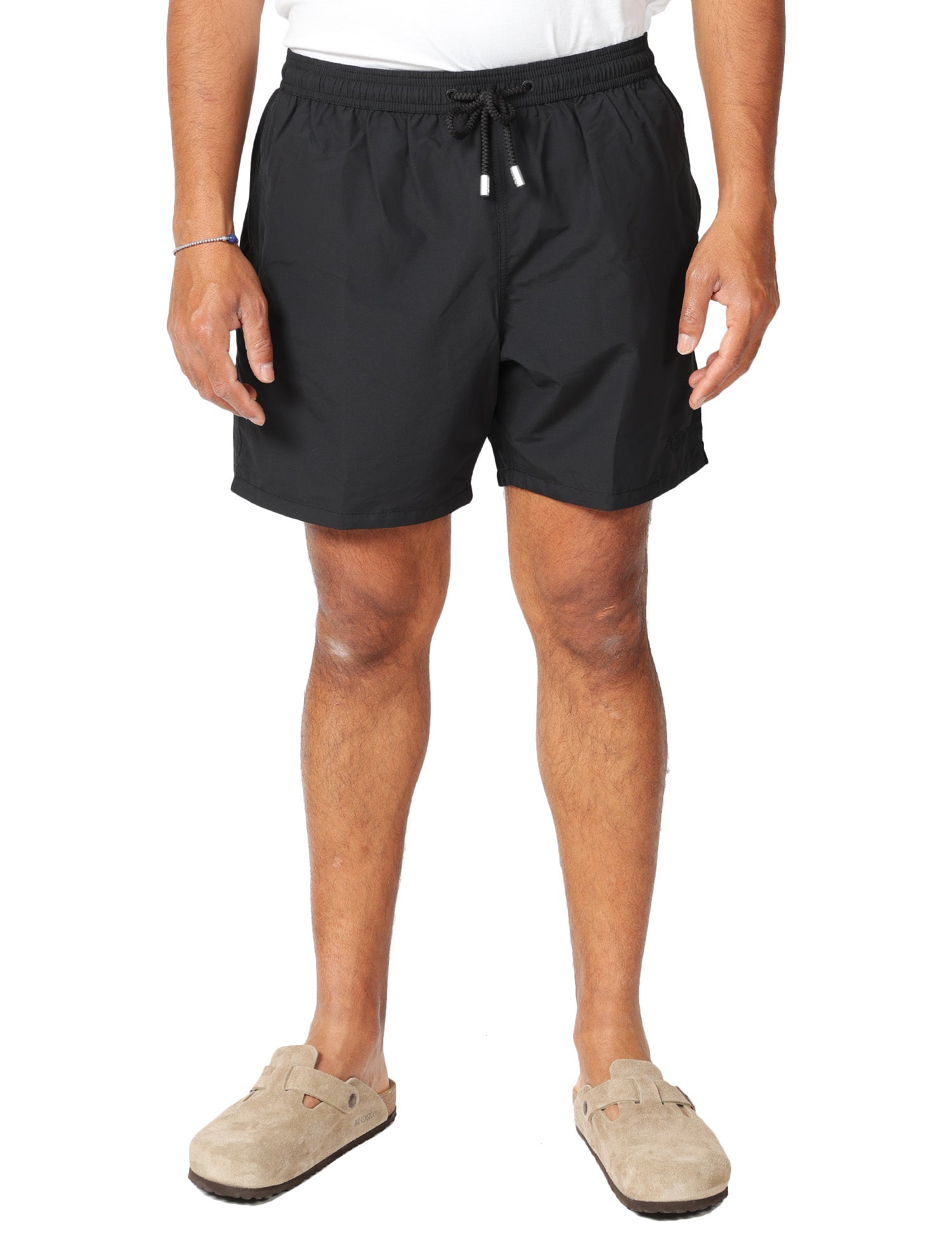 COSTUME MARE UOMO MC 2 SAINT BARTH PATMOS NERO CON COULISSE E RICAMO LOGO