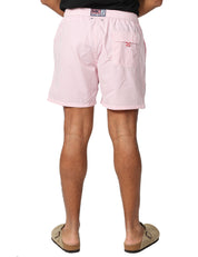 COSTUME MARE UOMO MC 2 SAINT BARTH PATMOS ROSA A RIGHE CON COULISSE E RICAMO LOGO