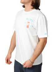 T-SHIRT UOMO MC 2 SAINT BARTH PORTOFINO BIANCA IN COTONE CON RICAMO "PALOMA" SUL PETTO E RICAMO LOGO SULLA MANICA