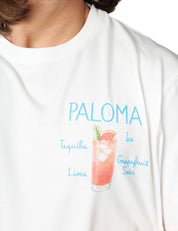 T-SHIRT UOMO MC 2 SAINT BARTH PORTOFINO BIANCA IN COTONE CON RICAMO "PALOMA" SUL PETTO E RICAMO LOGO SULLA MANICA