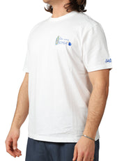T-SHIRT UOMO MC 2 SAINT BARTH PORTOFINO BIANCA CON RICAMO "STO UNA BOMBA" 100% COTONE