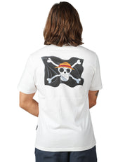 T-SHIRT UOMO MC 2 SAINT BARTH PORTLAND BIANCA CON RICAMO ONE PIECE E STAMPA POSTERIORE
