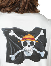T-SHIRT UOMO MC 2 SAINT BARTH PORTLAND BIANCA CON RICAMO ONE PIECE E STAMPA POSTERIORE