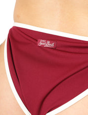 SLIP MARE MC 2 SAINT BARTH VIRGO STRING BORDEAU CON PROFILI BIANCHI E LACCETTI