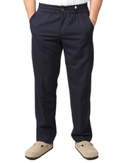 PANTALONE UOMO MYTHS BLU NAVY CON ELASTICO IN VITA E GAMBA DRITTA
