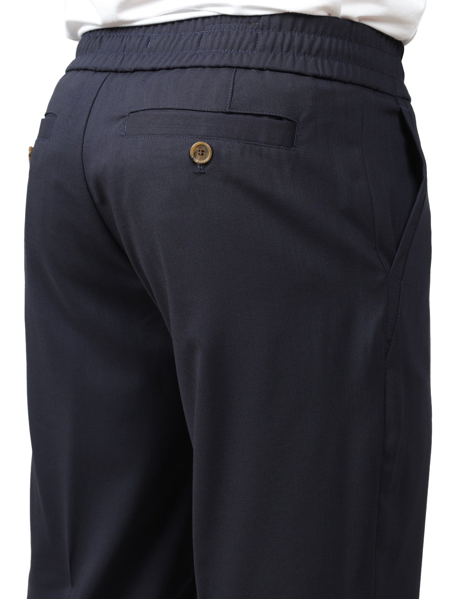 PANTALONE UOMO MYTHS BLU NAVY CON ELASTICO IN VITA E GAMBA DRITTA