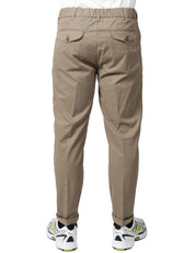 PANTALONE UOMO MYTHS TORTORA CON PINCES E VITA ELASTICIZZATA