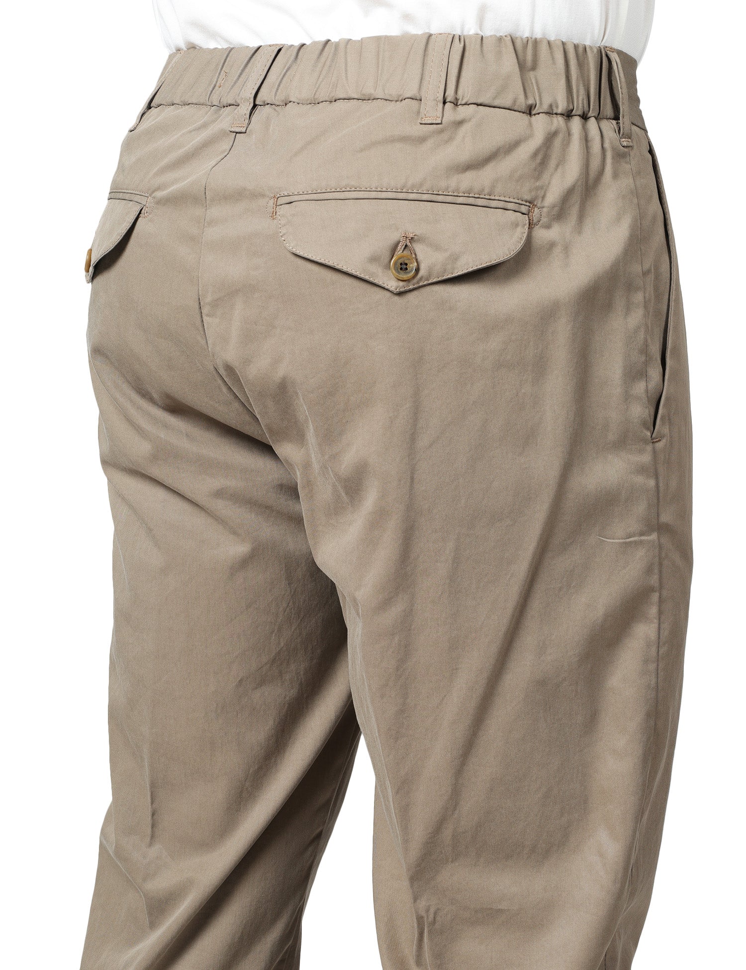 PANTALONE UOMO MYTHS TORTORA CON PINCES E VITA ELASTICIZZATA